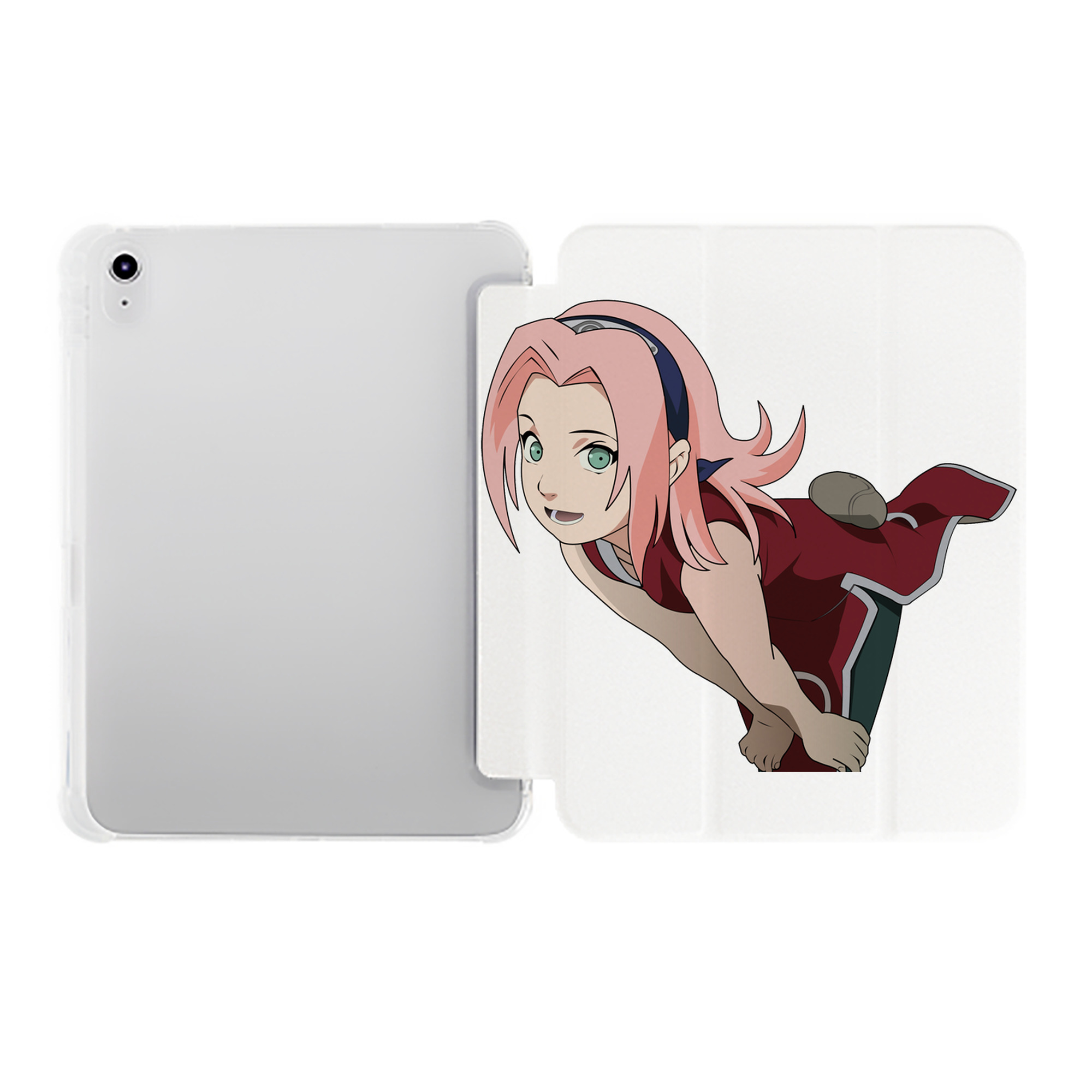 （画像用） NARUTO -ナルト- 春野サクラ Haruno Sakura IPad ケース ペン収納付き 三つ折りスタンド PUレザー×シリコン 対応機種9.5/10.5/10.9インチ